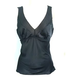 Express Elegant Black Silk Top, S